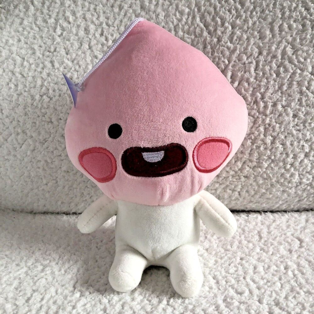 Kakao Friends Plush Apeach Pink White Suction Cup Window Cling Korean Emoticons